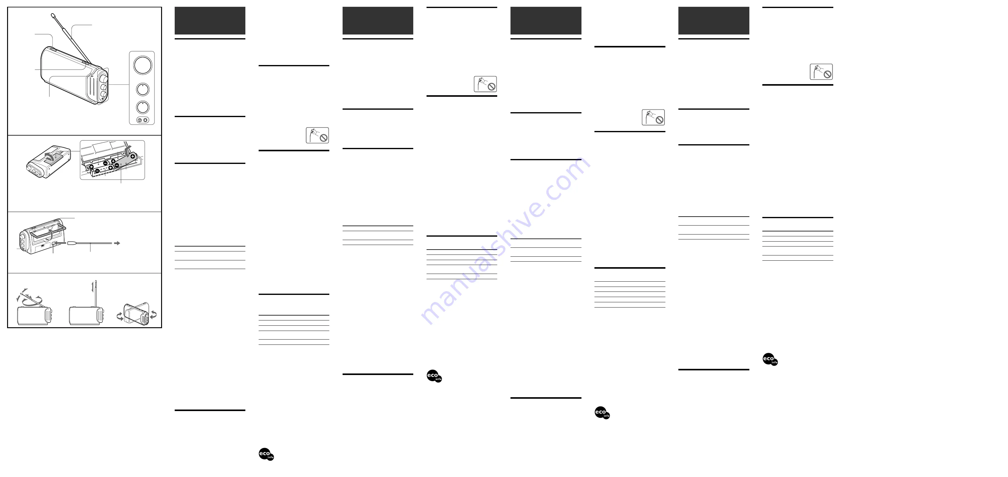 Sony ICF-704S Operating Instructions Download Page 2