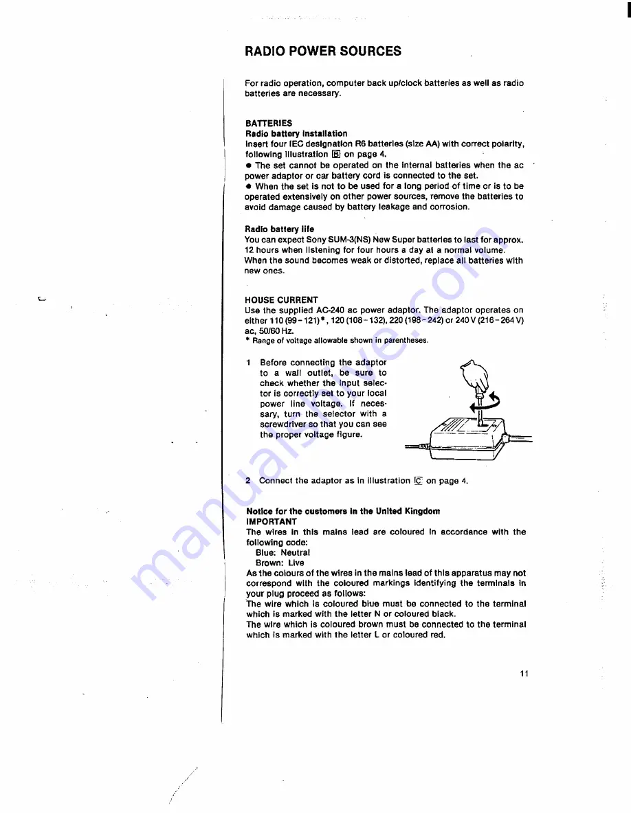 Sony ICF-7600D Operating Instructions Manual Download Page 7