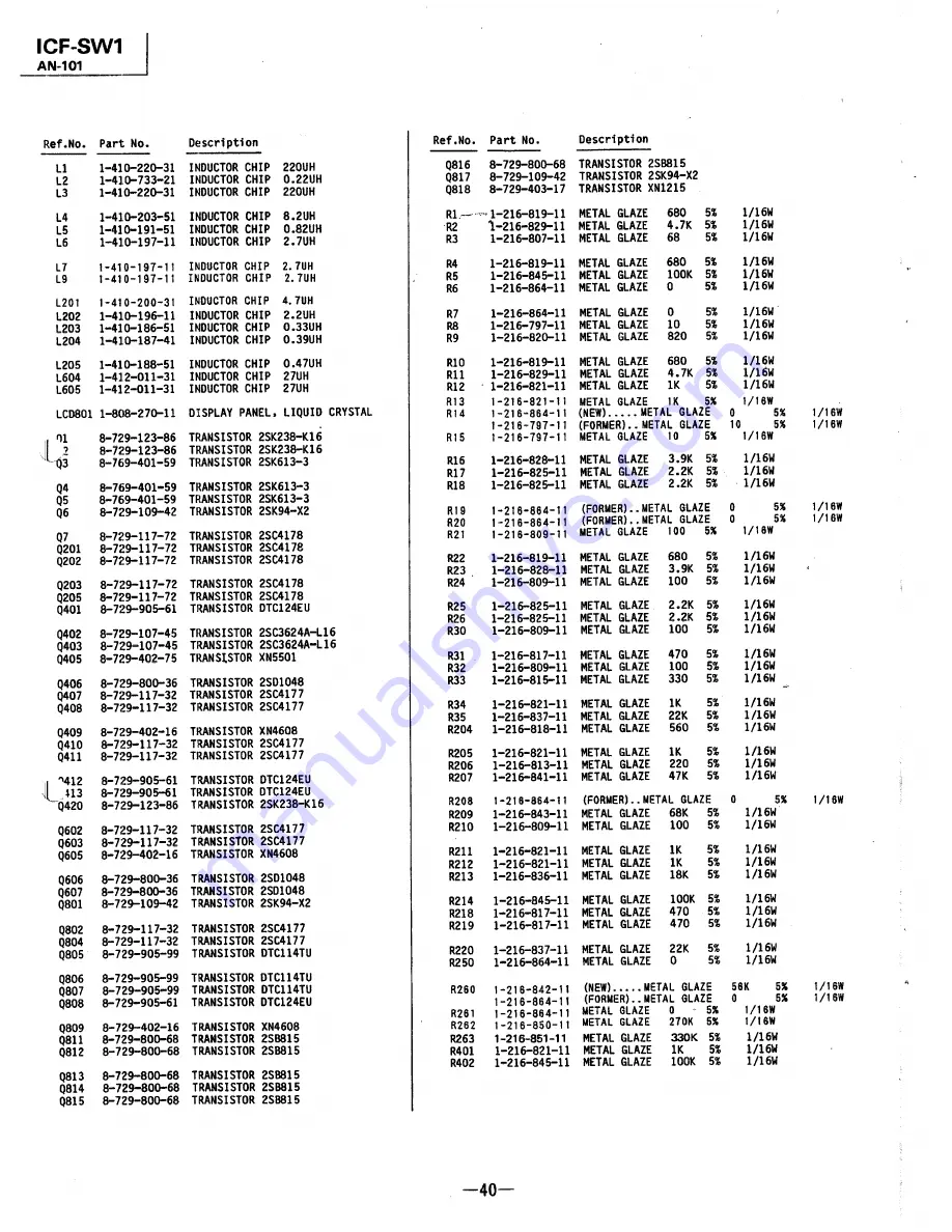 Sony ICF-SW1 Service Manual Download Page 43