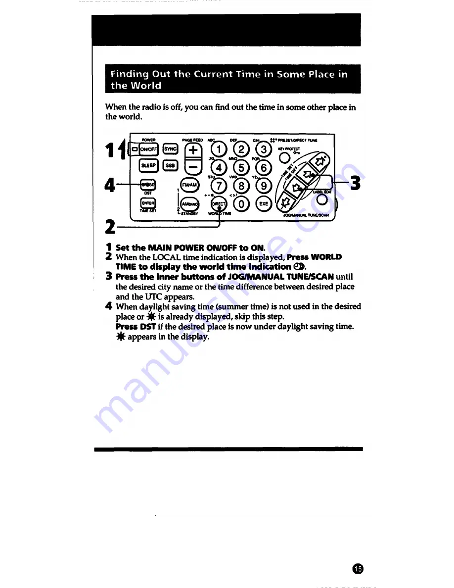 Sony ICF-SW1005 Operating Lnstructions Download Page 15