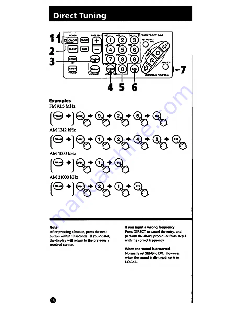 Sony ICF-SW1005 Operating Lnstructions Download Page 18