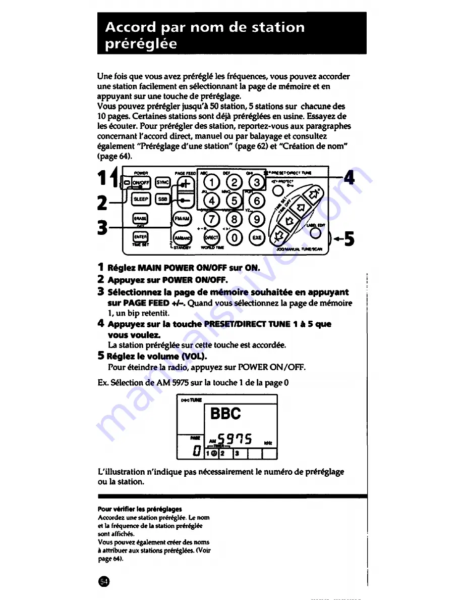 Sony ICF-SW1005 Скачать руководство пользователя страница 54