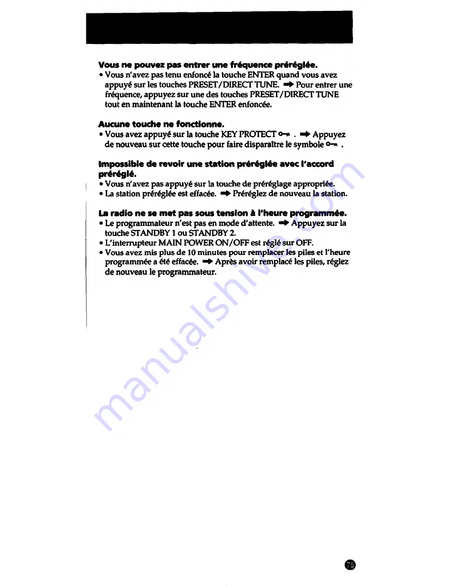 Sony ICF-SW1005 Operating Lnstructions Download Page 75