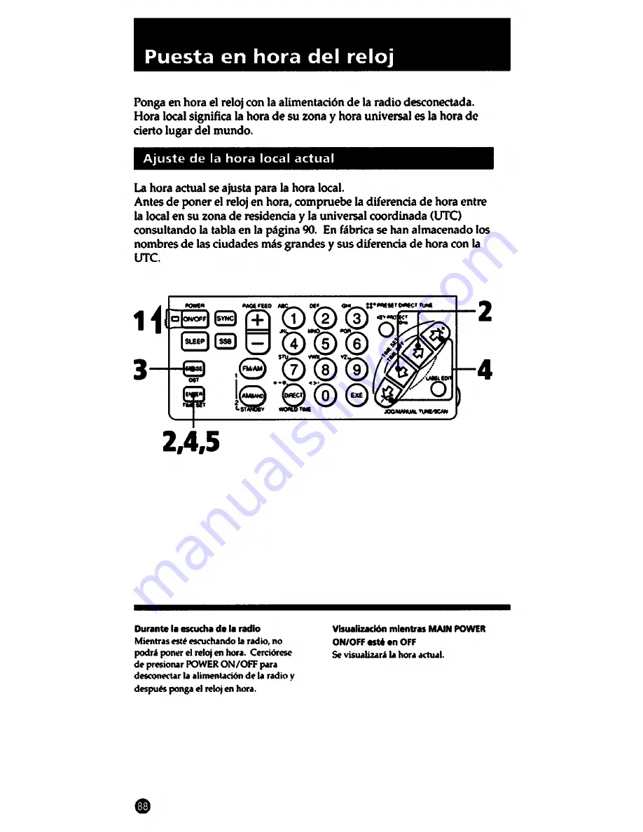 Sony ICF-SW1005 Operating Lnstructions Download Page 88