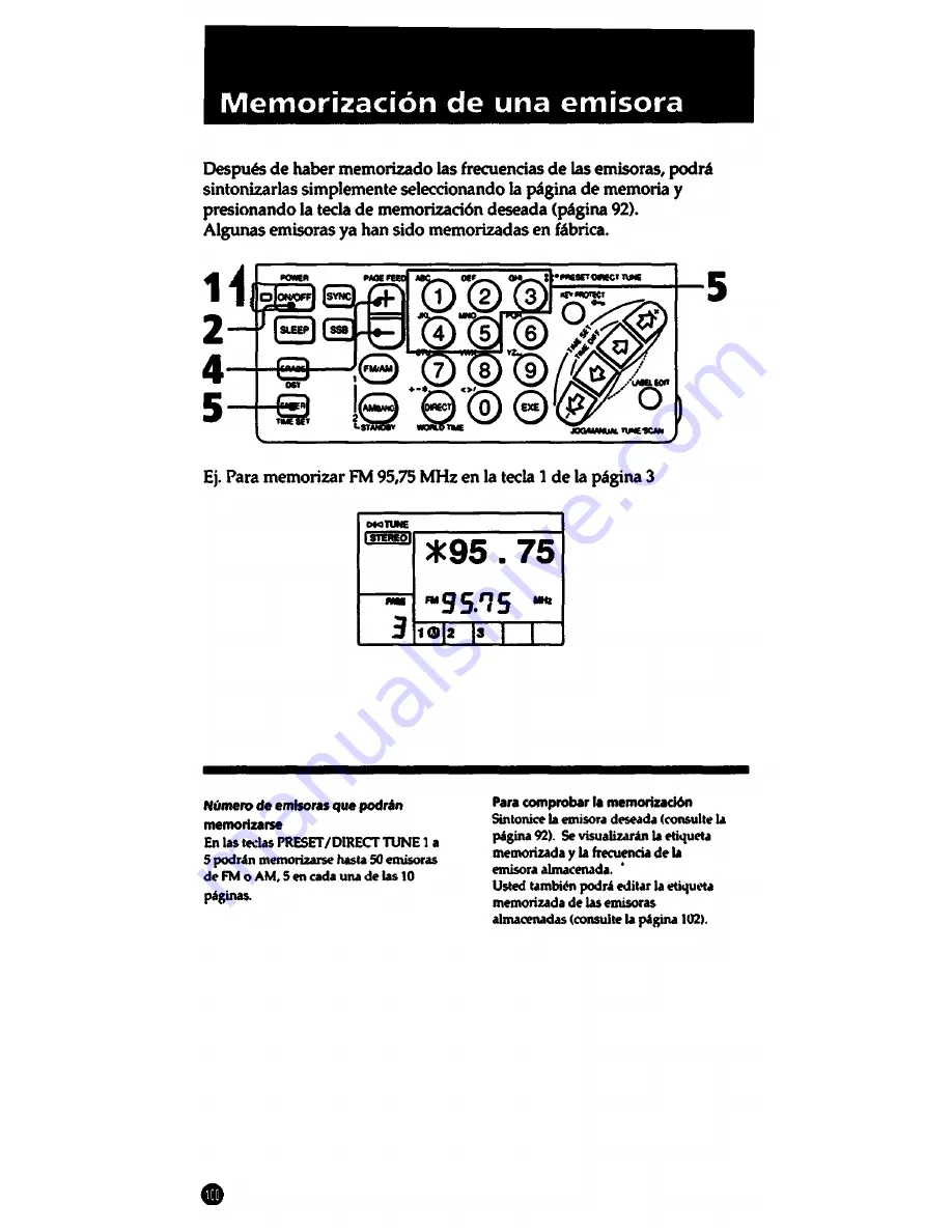 Sony ICF-SW1005 Скачать руководство пользователя страница 100