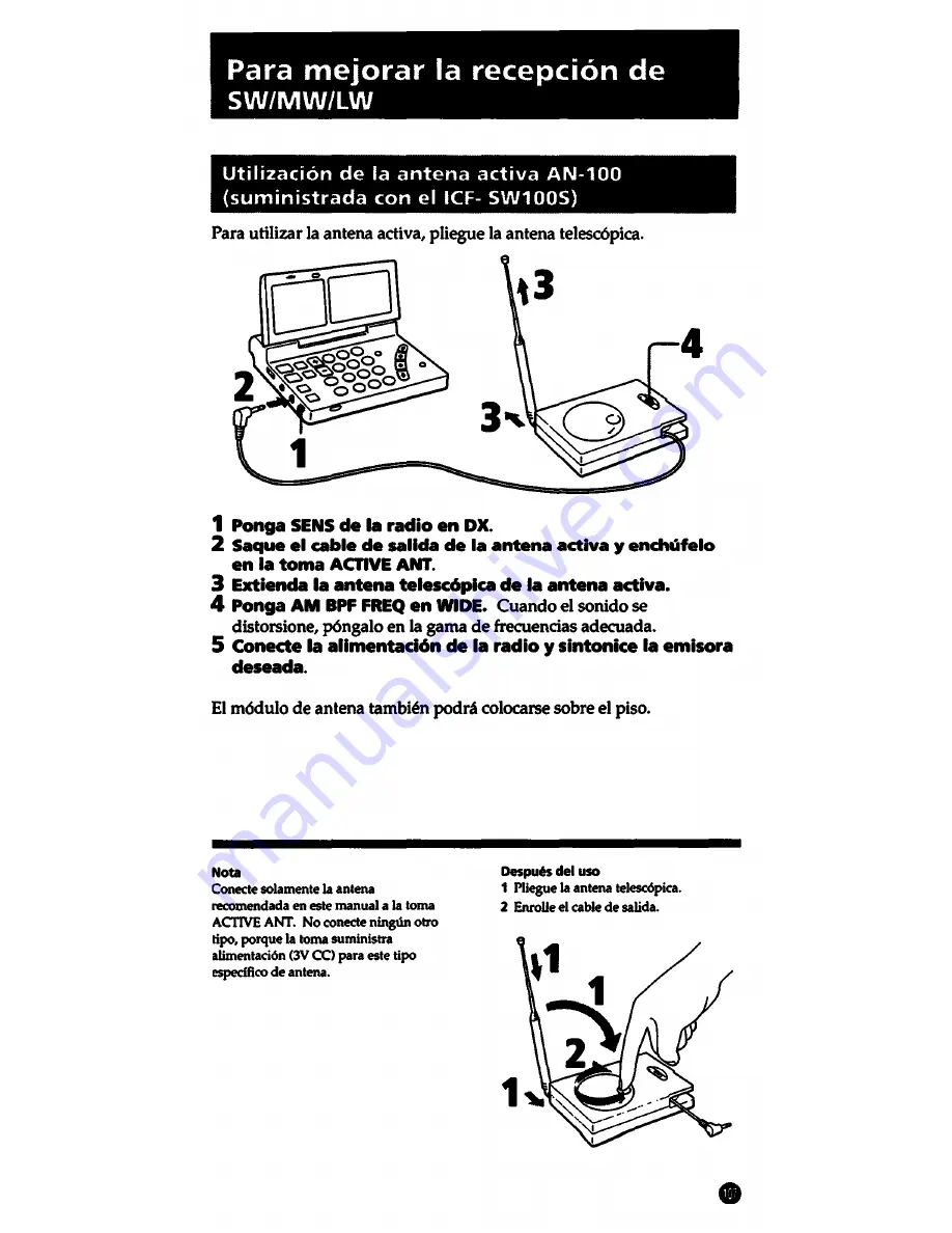 Sony ICF-SW1005 Скачать руководство пользователя страница 107