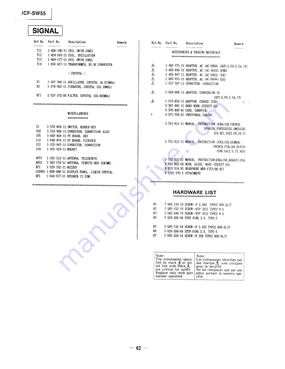 Sony ICF-SW55 Service Manual Download Page 46