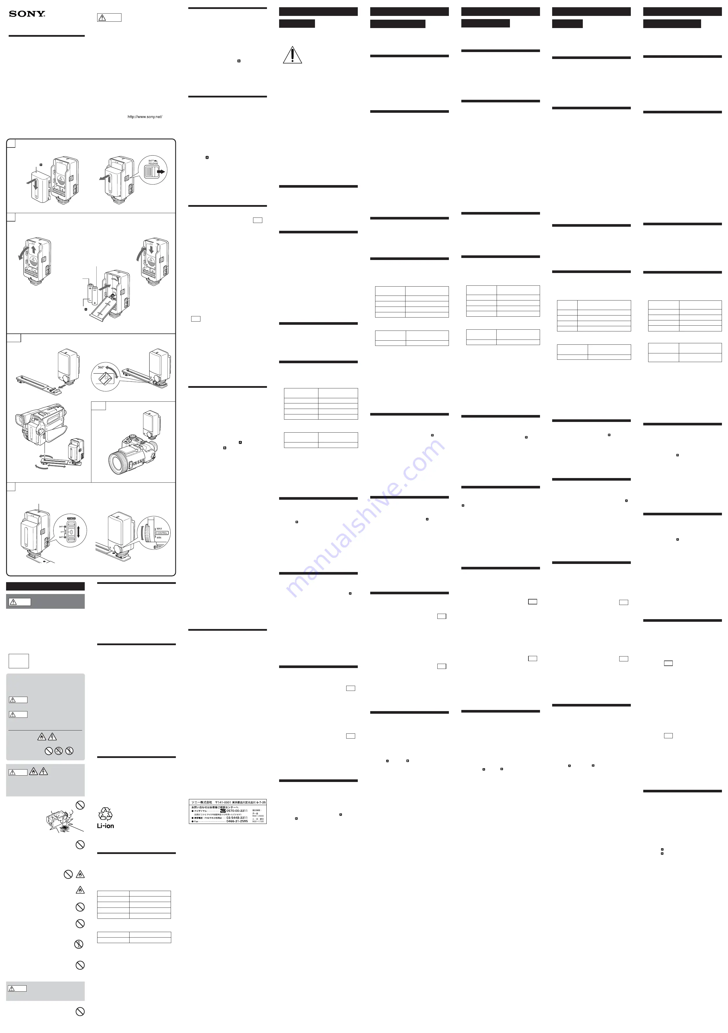 Sony infoLITHIUM NP-FM50 Operating Instructions Download Page 1