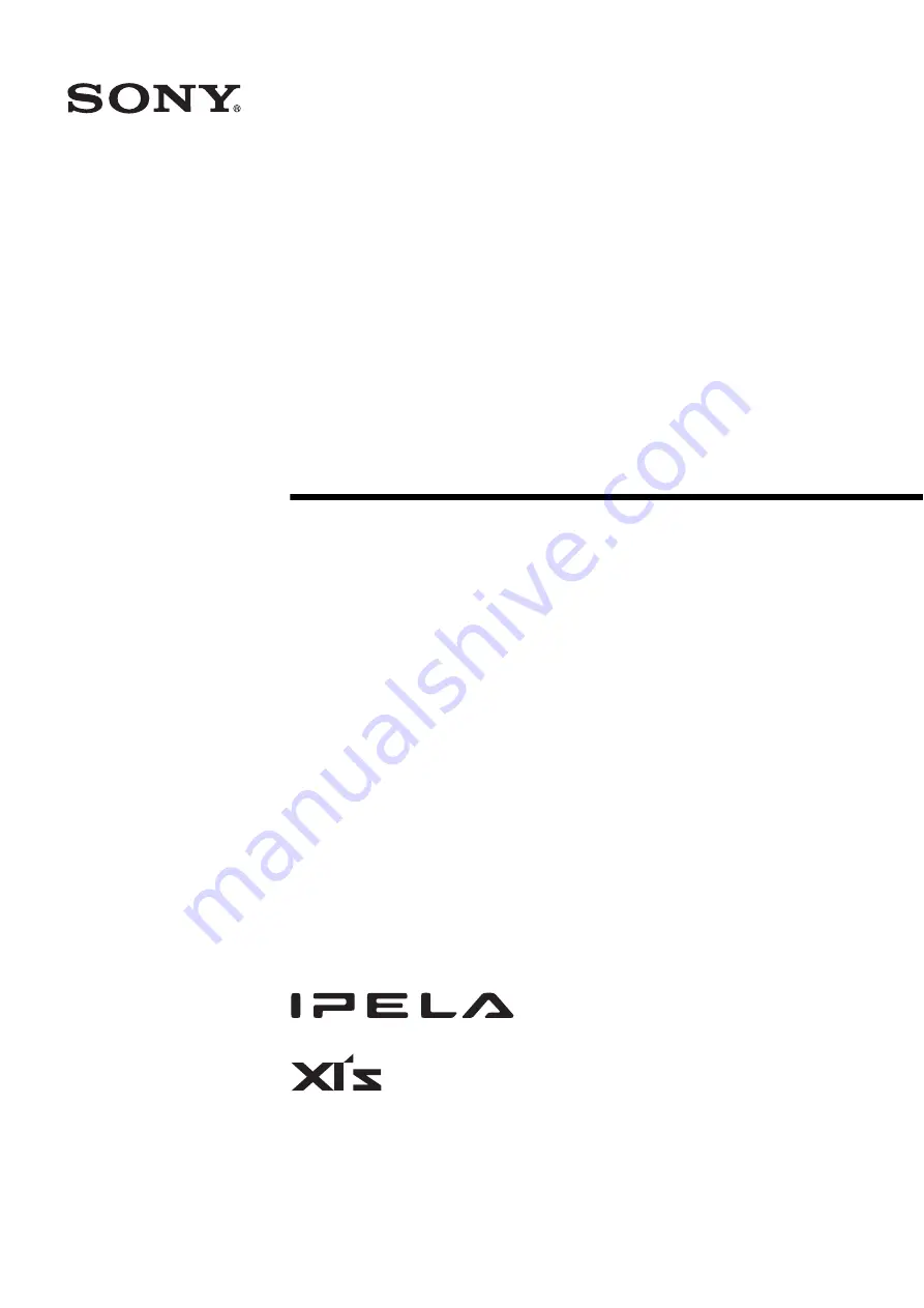 Sony Ipela XI's XIS-10DC User Manual Download Page 1