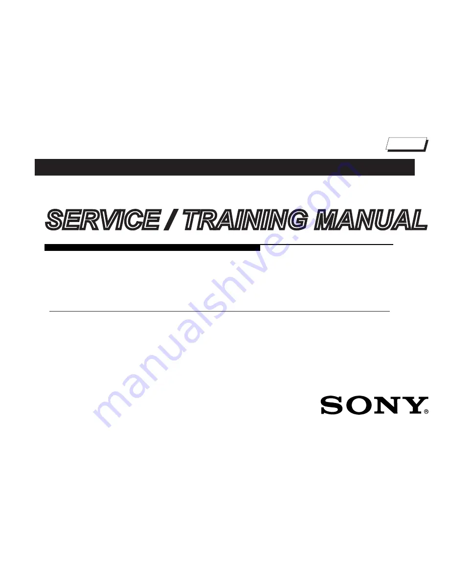 Sony KDL-22EX357 Service And Training Manual Download Page 1