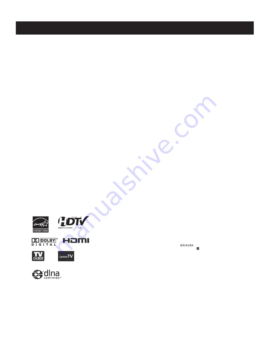 Sony KDL-40Z4100 - Bravia Z Series Lcd Television Скачать руководство пользователя страница 4