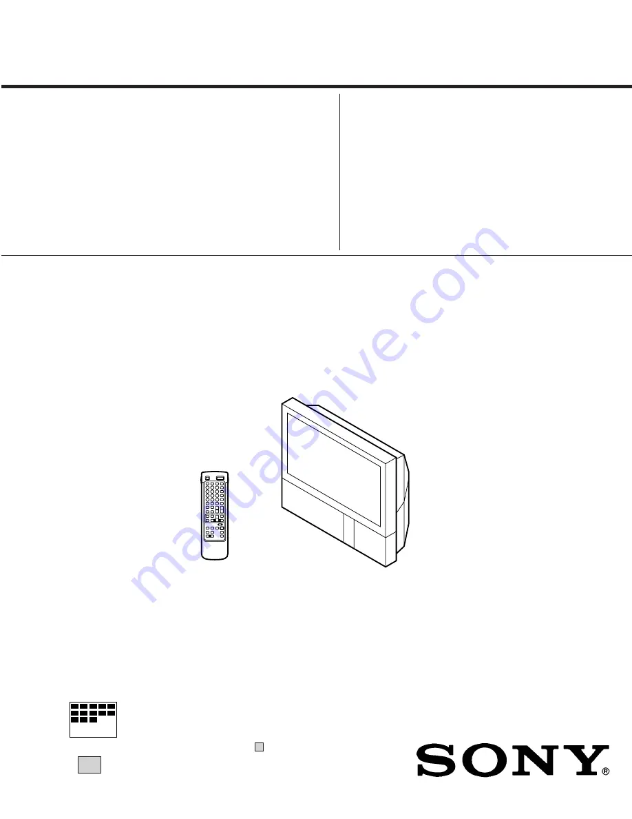 Sony KL-37W2U Service Manual Download Page 1