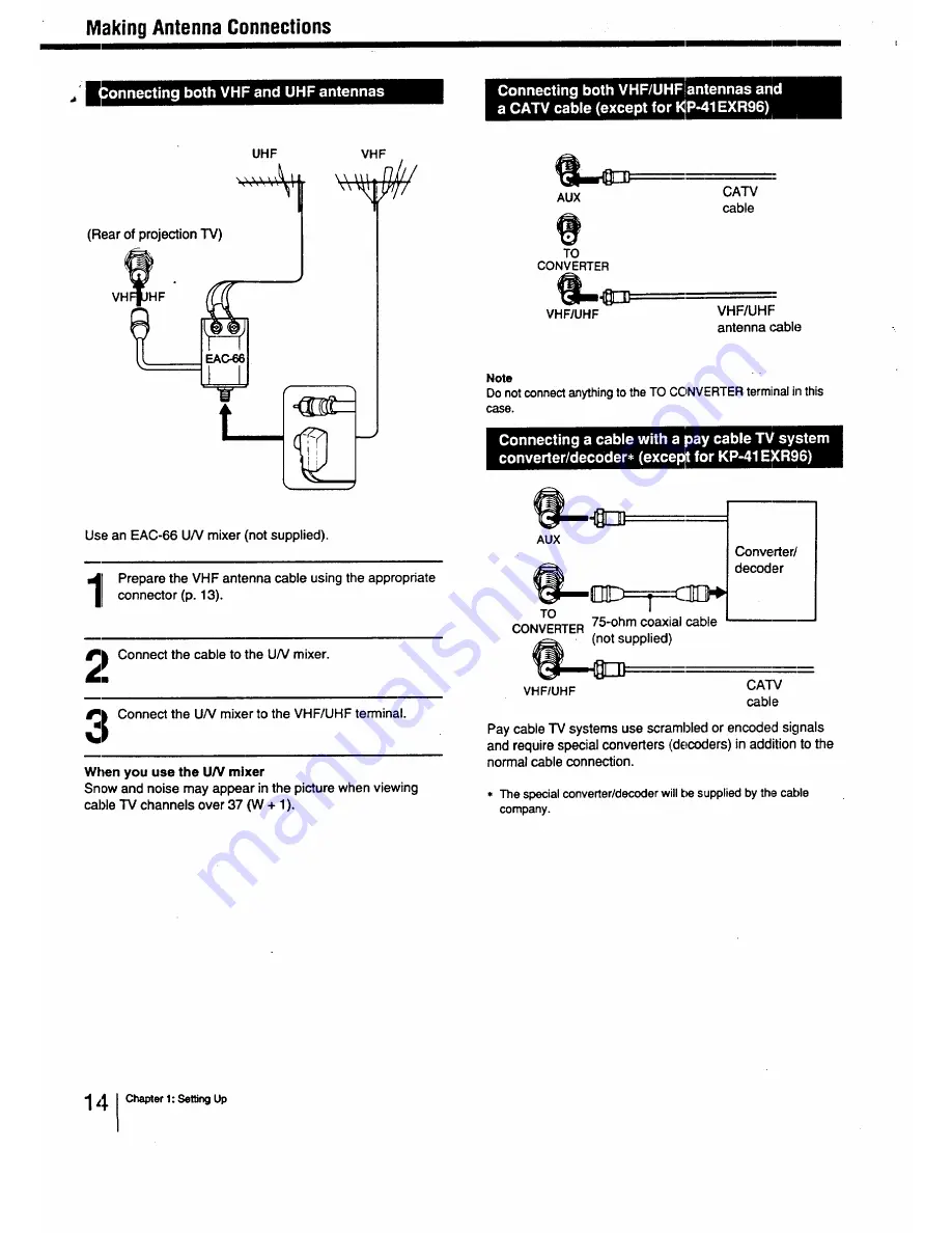 Sony KP-41 EXR96 Operating Instructions Manual Download Page 14