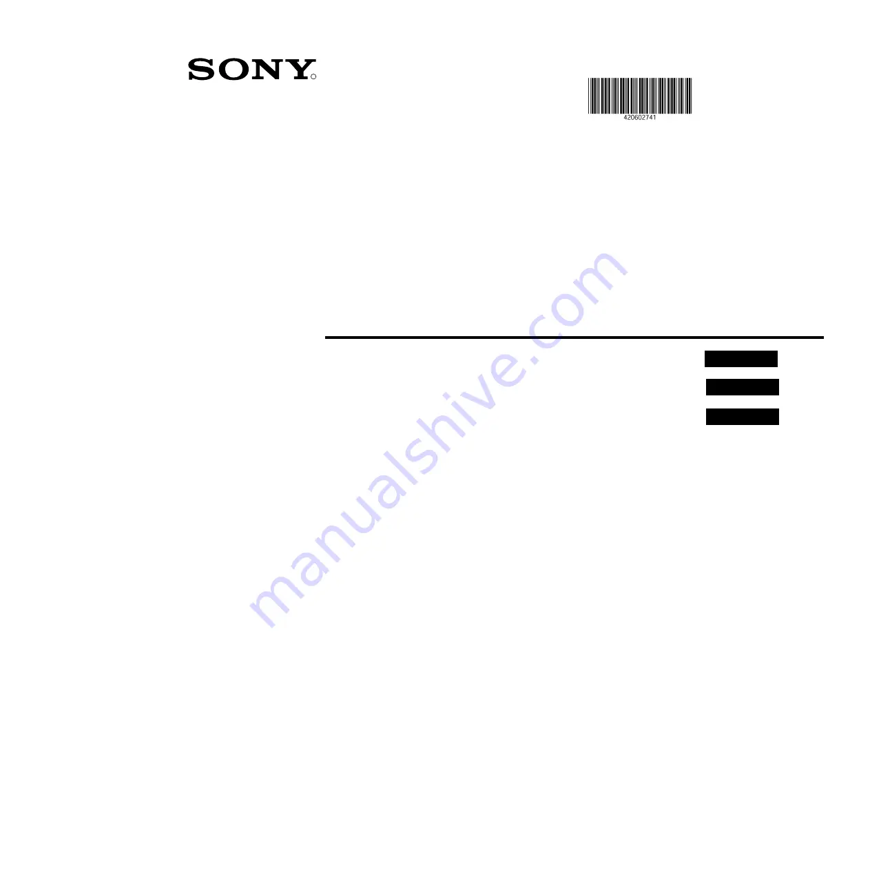 Sony KP-41PX1R Скачать руководство пользователя страница 1