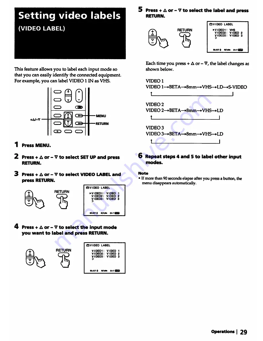 Sony KP-46S55 Operating Instructions Manual Download Page 31