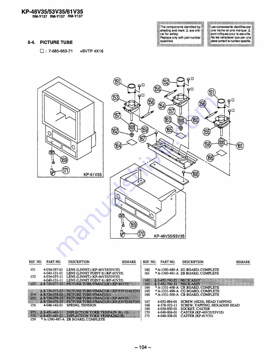 Sony KP-46V35 Service Manual Download Page 52