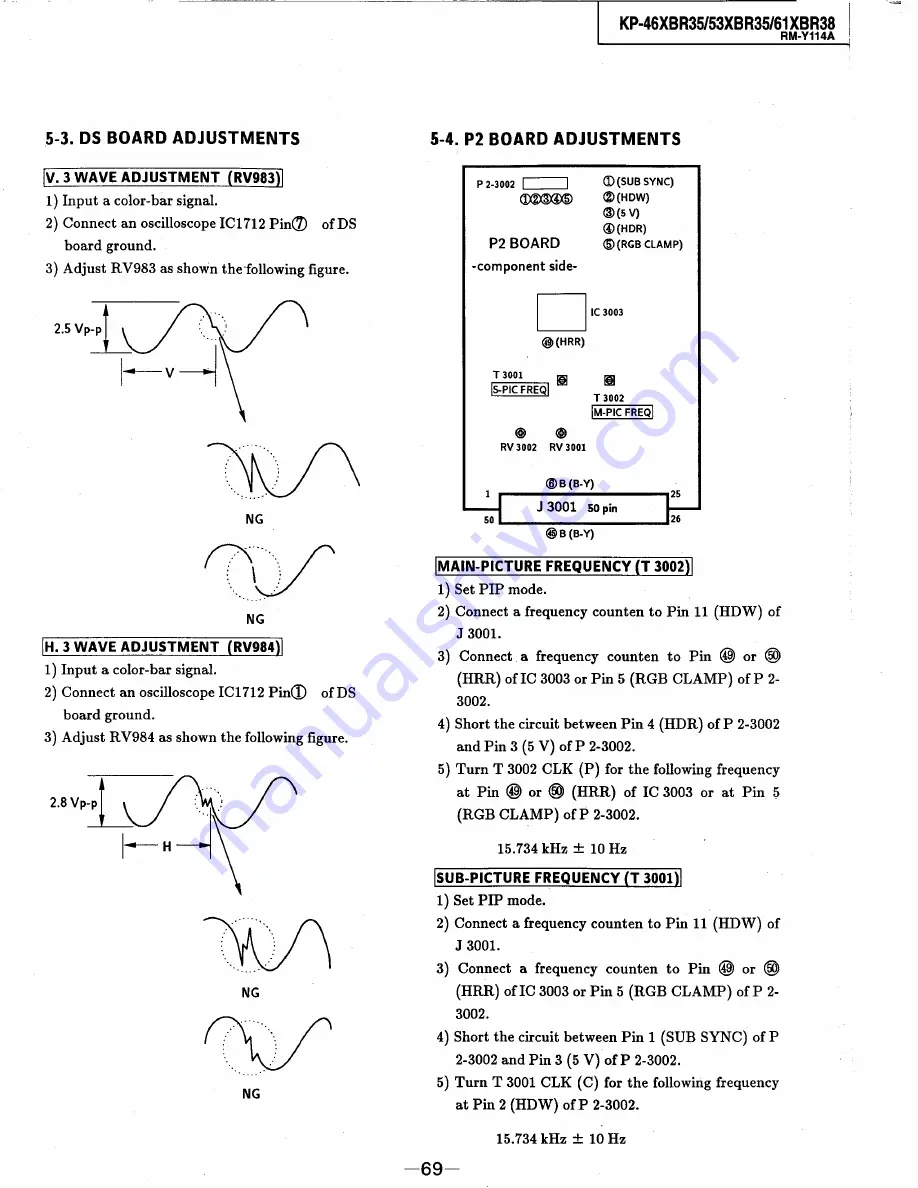 Sony KP-46XBR35 Service Manual Download Page 90