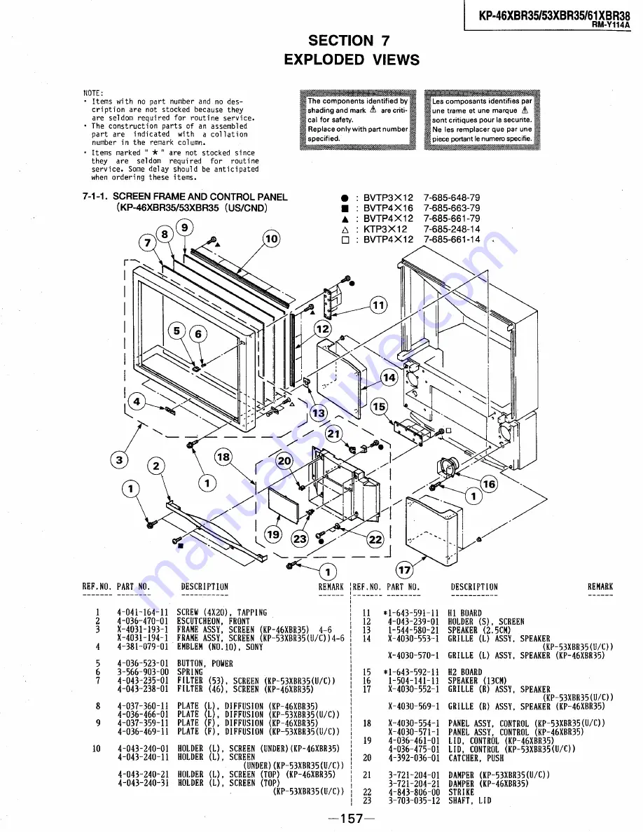 Sony KP-46XBR35 Скачать руководство пользователя страница 107