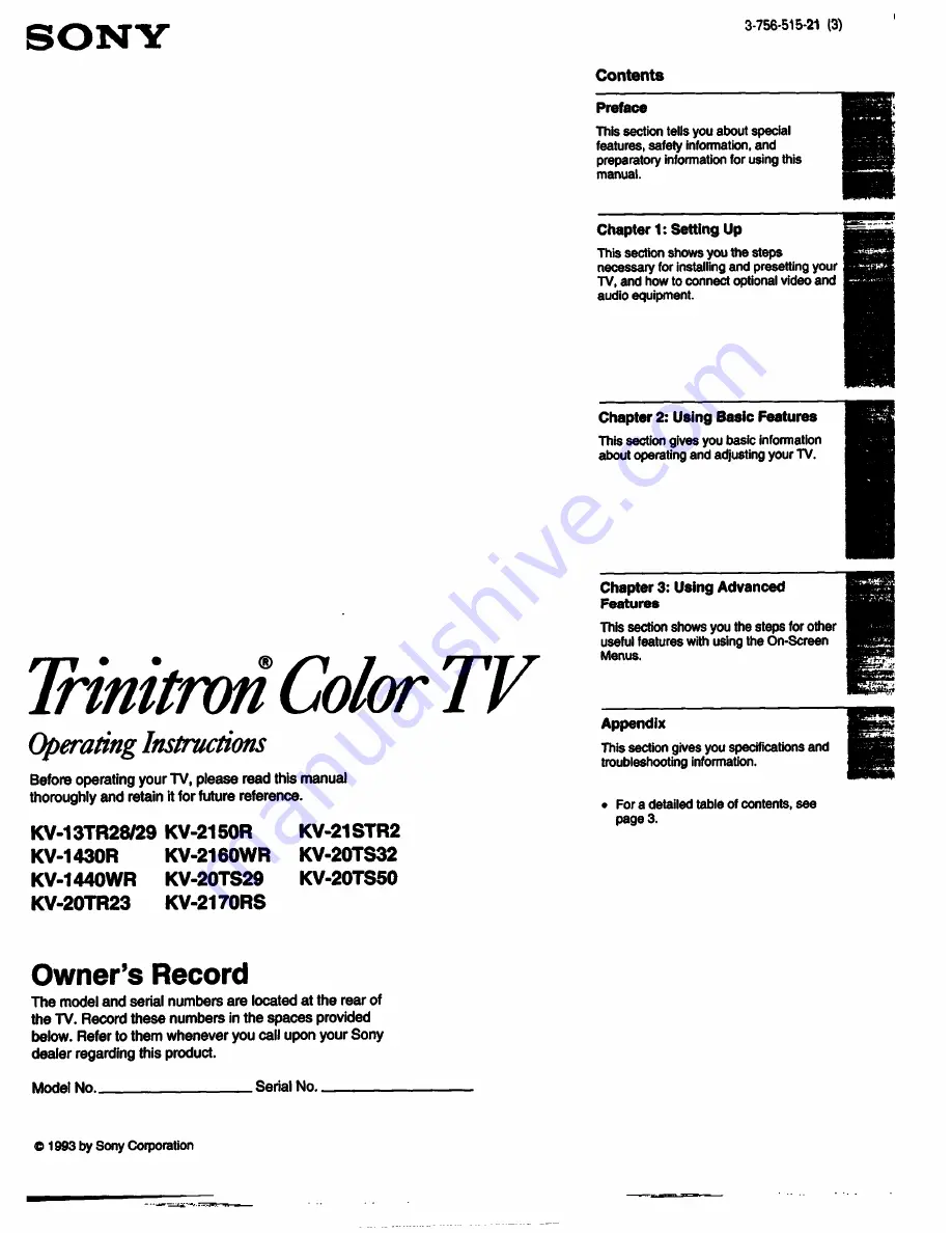 Sony KV-13TR29 - 13