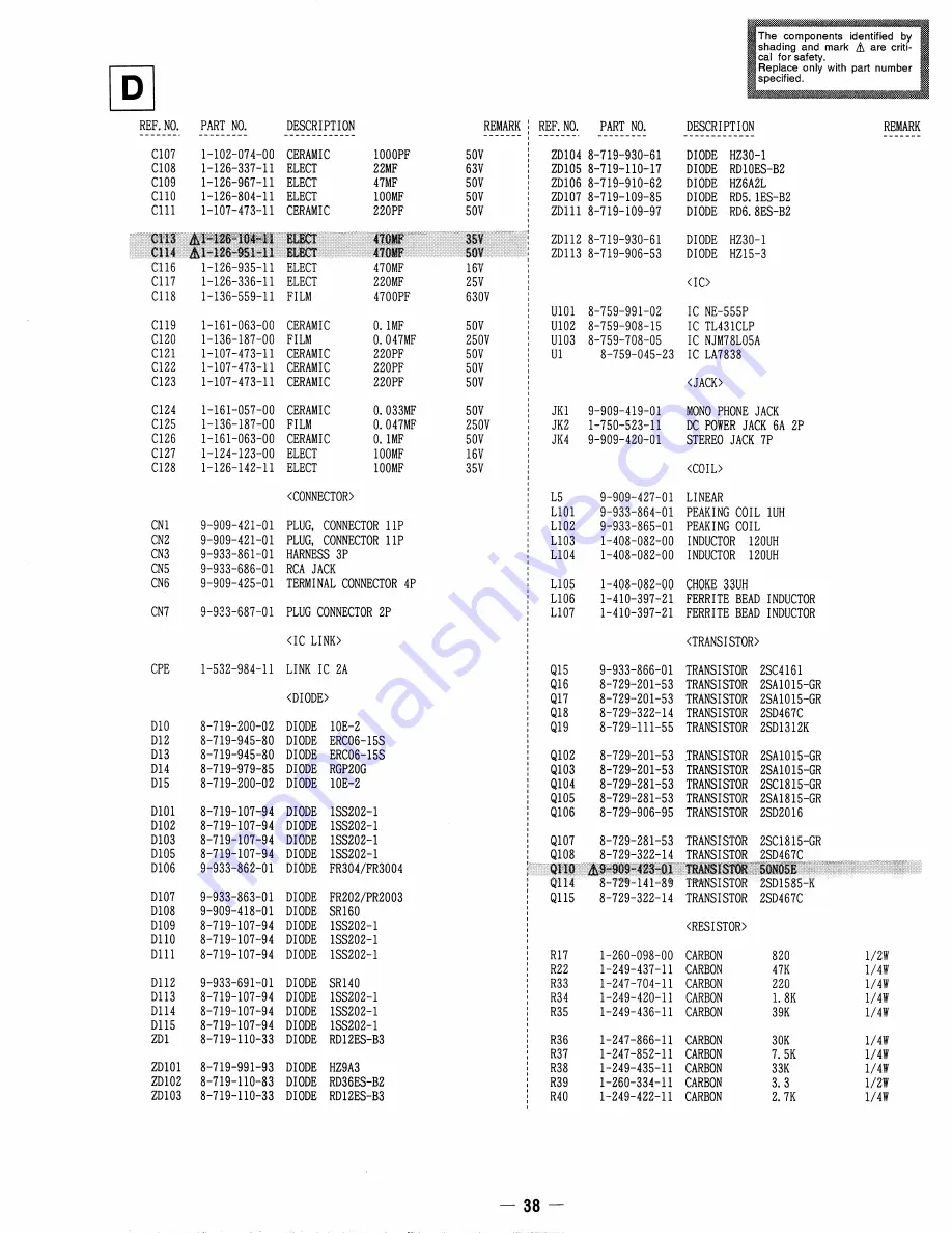 Sony KV-25TH Trinitron Service Manual Download Page 14