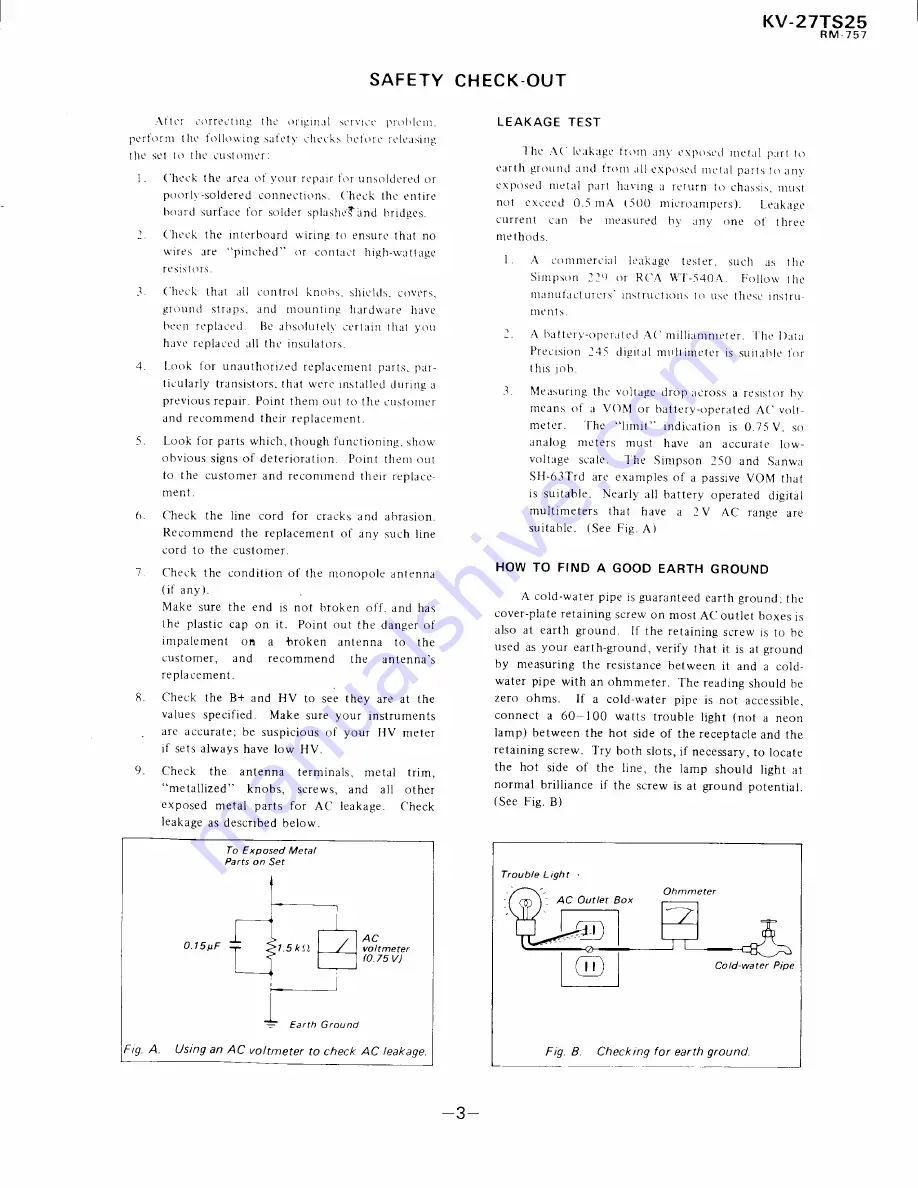 Sony KV-27TS25 Service Manual Download Page 3