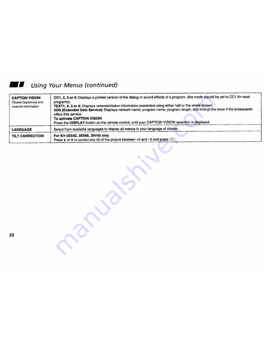 Sony KV-32S42 Operating Instructions Manual Download Page 28