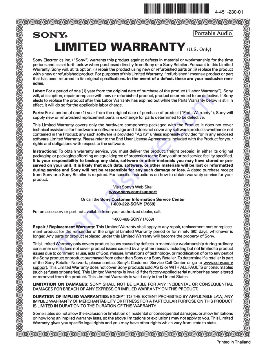 Sony MDR-1A Operating Instructions Download Page 5