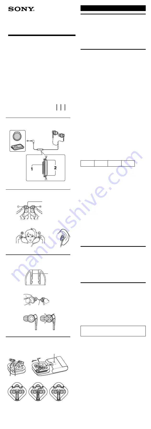 Sony MDR-EX500LP Operating Instructions Download Page 1