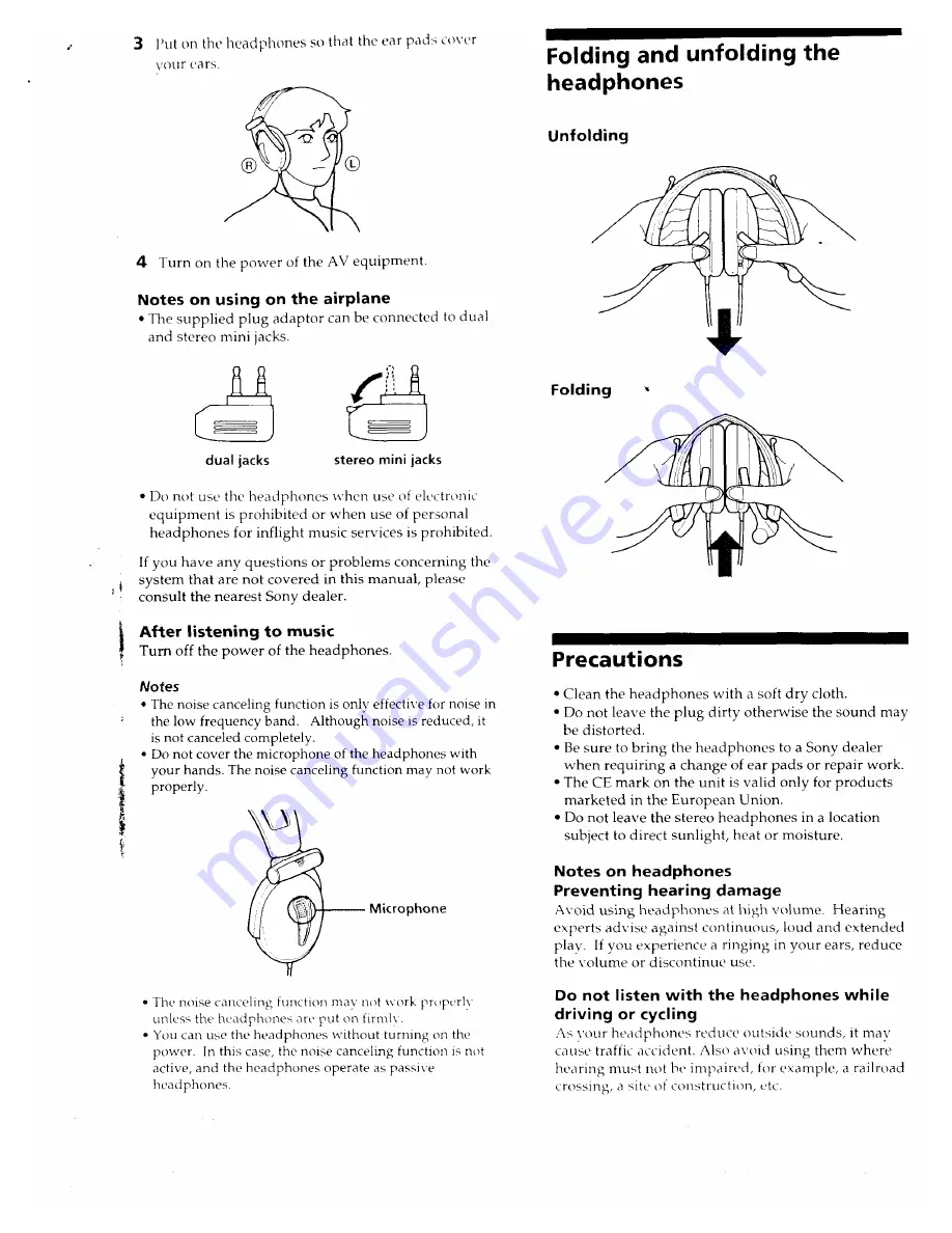 Sony MDR-NC20 Operating Instructions Download Page 3