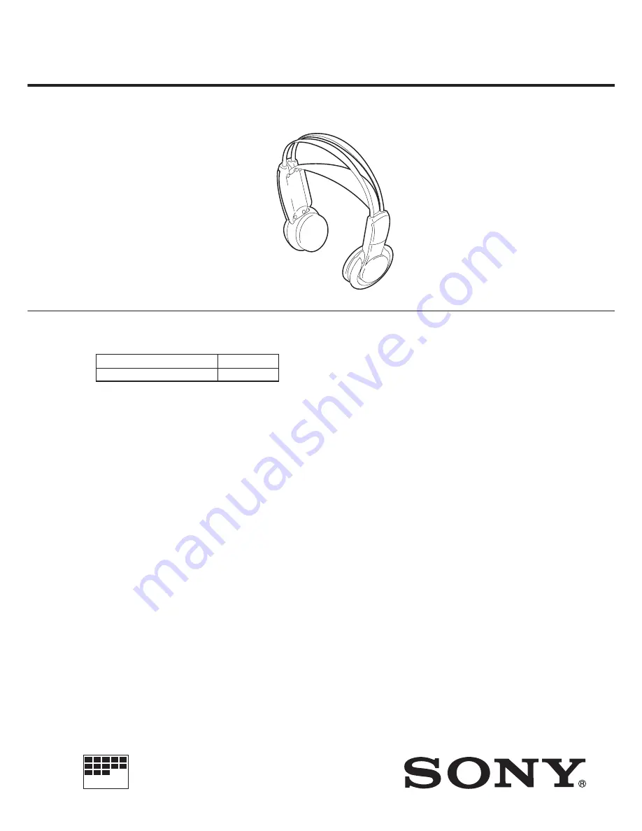 Sony MDR-RF830 Service Manual Download Page 1