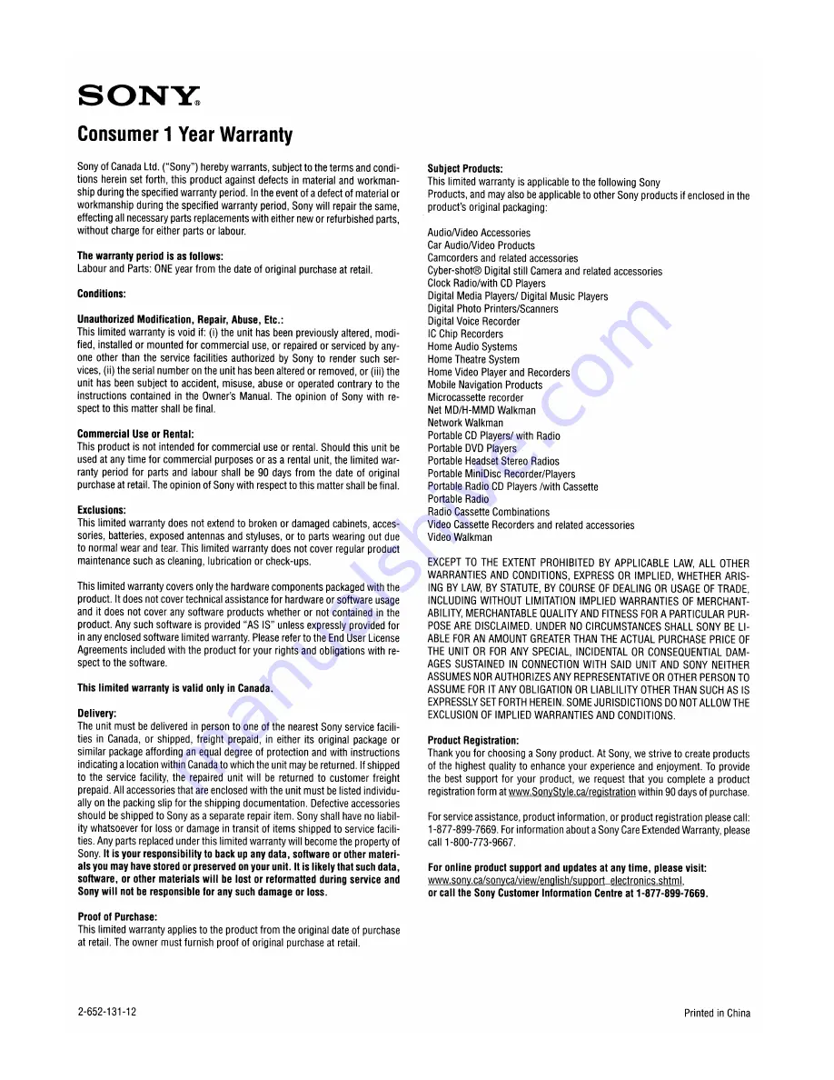 Sony MDR-RF925RK Operating Instructions Download Page 3