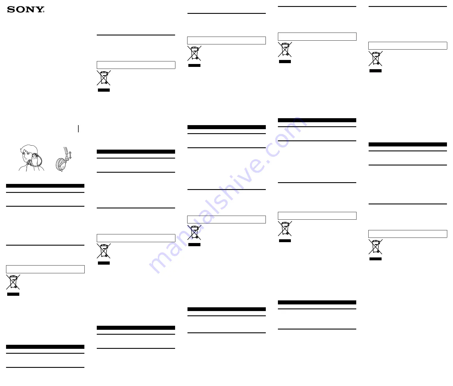 Sony MDR-V150 Operating Instructions Download Page 1