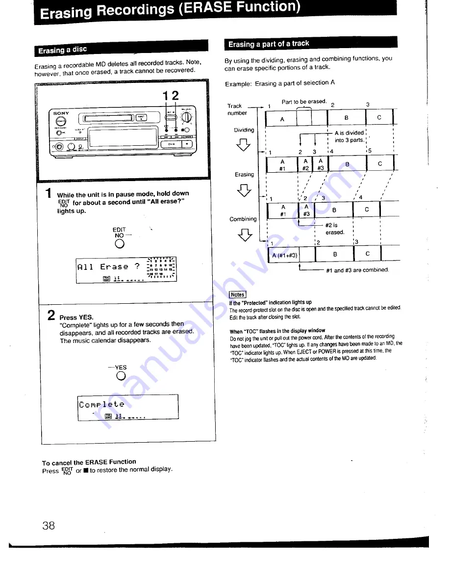 Sony MDS-101 Operating Instructions Manual Download Page 38