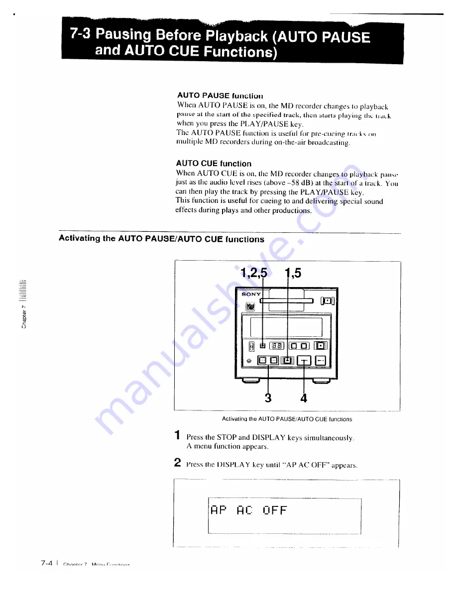 Sony MDS-B1 Operational Manual Download Page 52