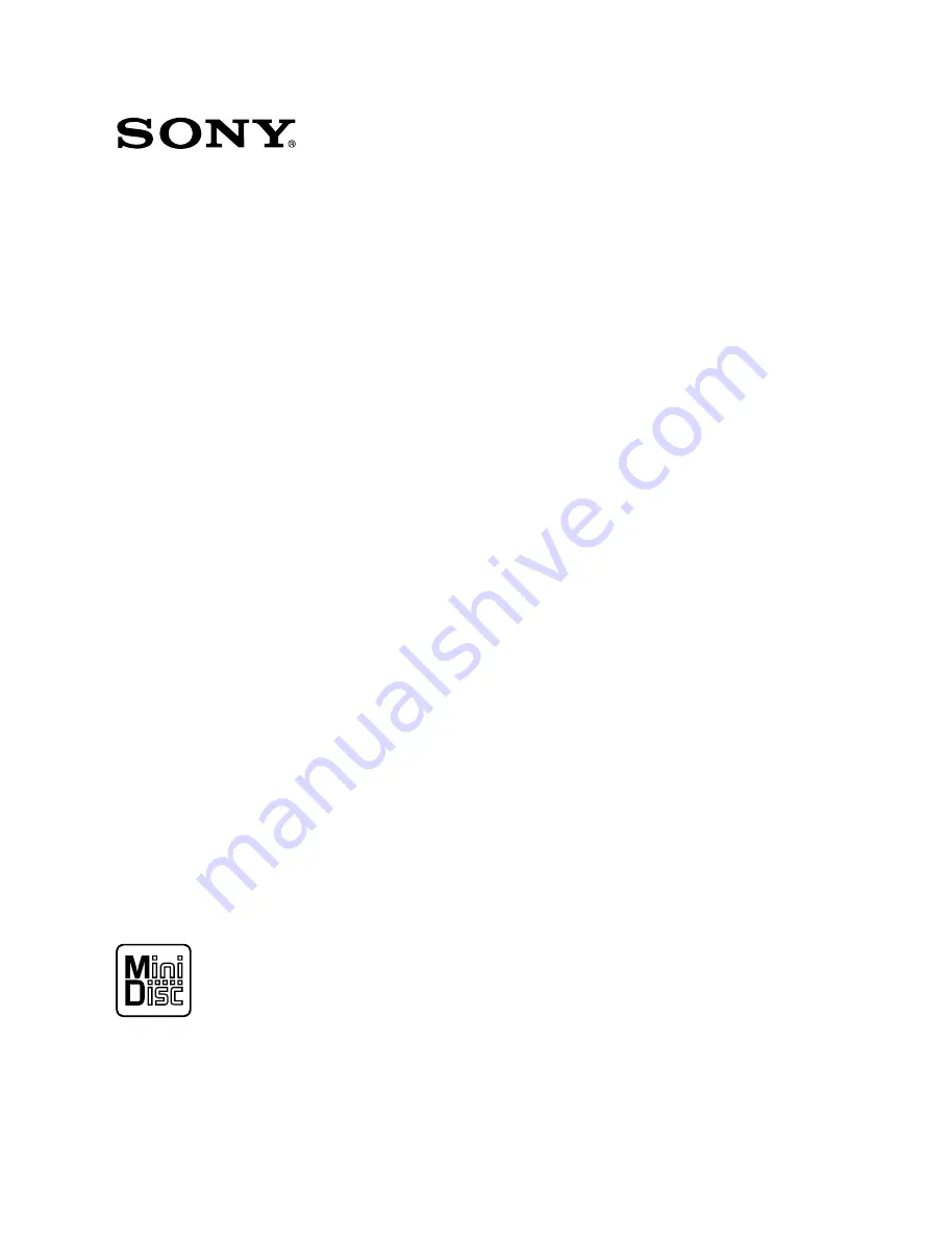 Sony MDS-B5 Operation Manual Download Page 1