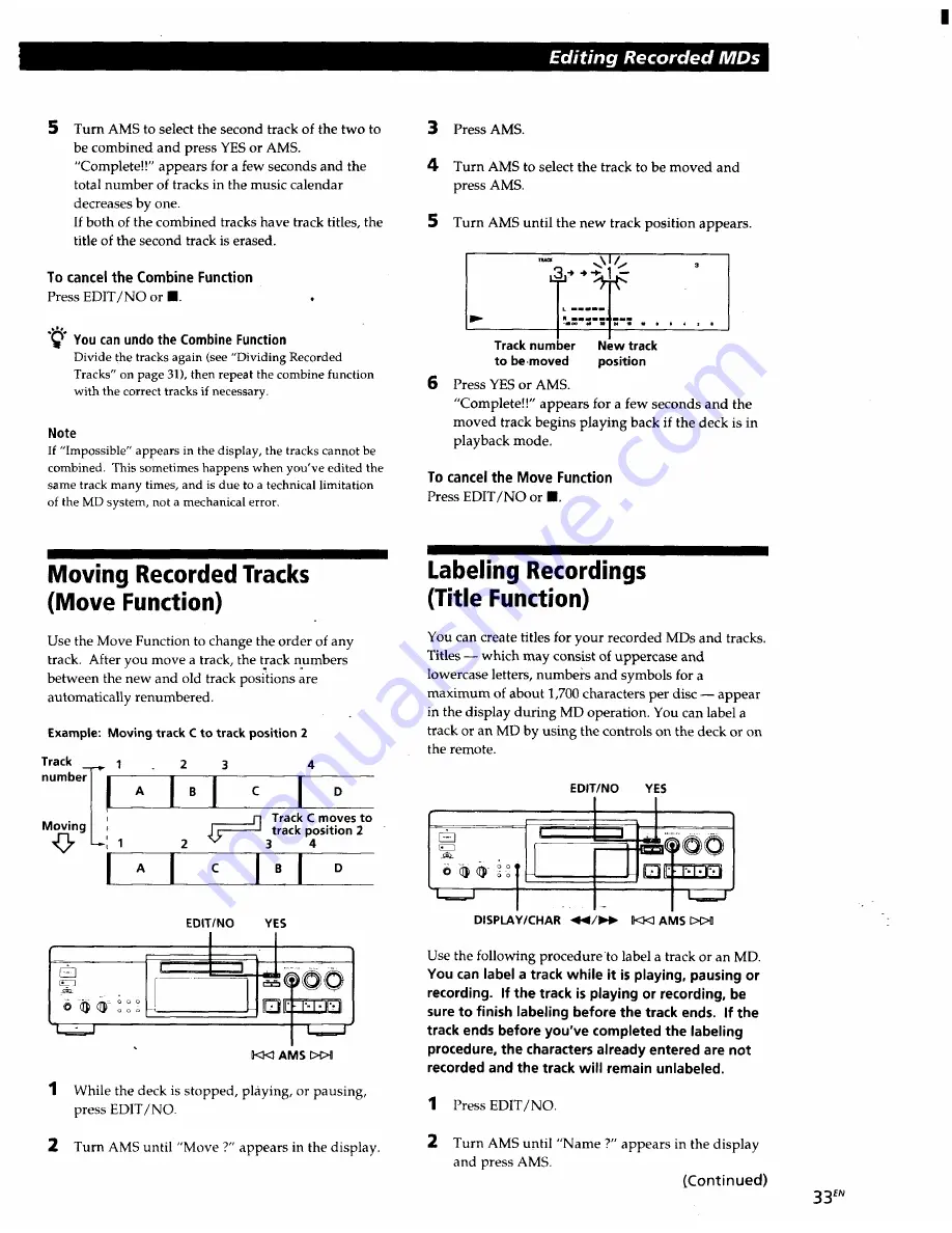 Sony MDS-JA50ES  / Mode d’emploi Скачать руководство пользователя страница 33