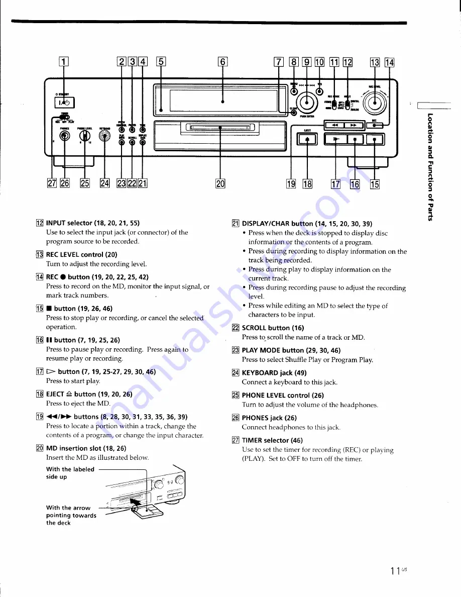 Sony MDS-JB930 Operating Instructions Manual Download Page 11