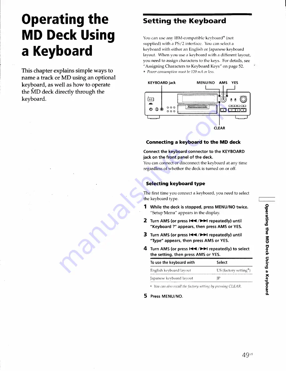 Sony MDS-JB930 Operating Instructions Manual Download Page 49