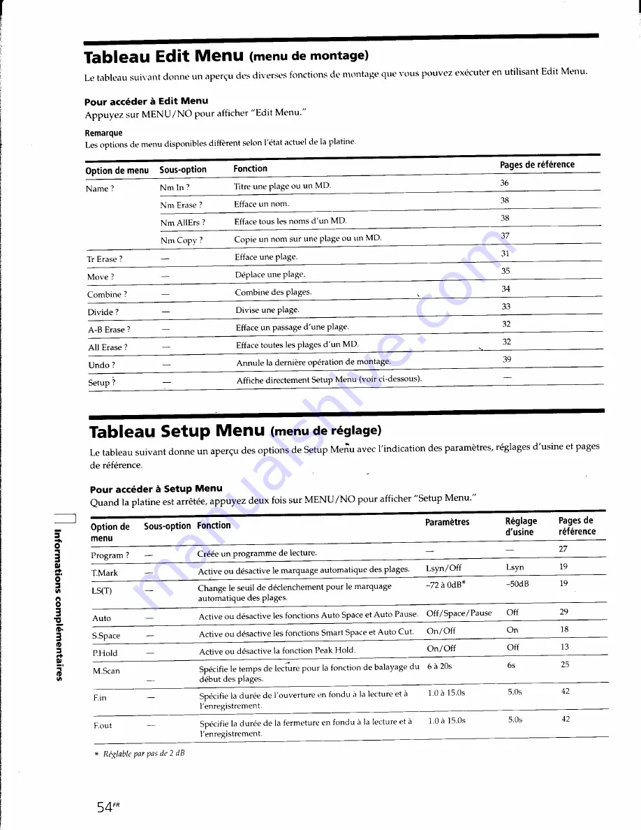 Sony MDS-JE630 Operating Instructions Manual Download Page 110