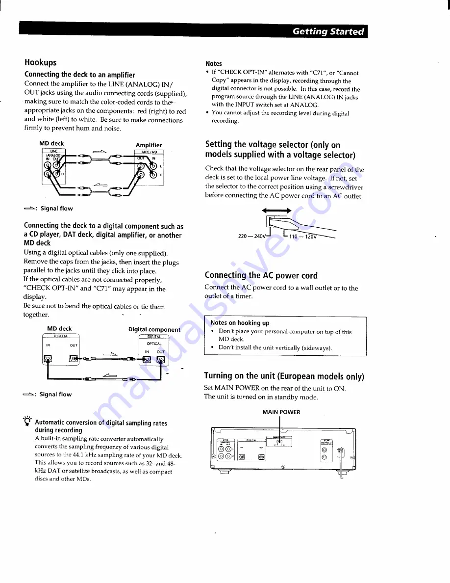 Sony MDS-PC1 Operating Instructions Manual Download Page 5