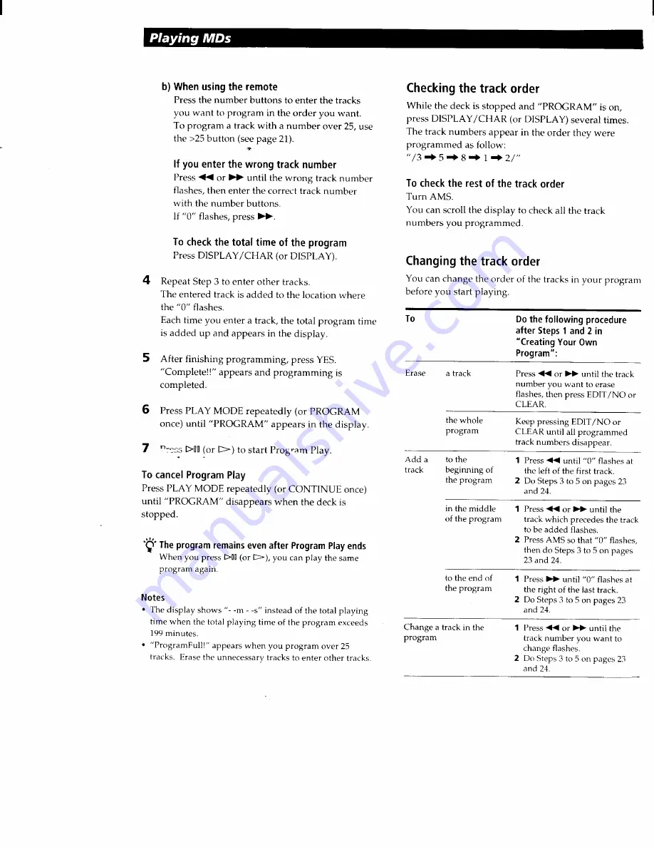 Sony MDS-PC1 Operating Instructions Manual Download Page 25