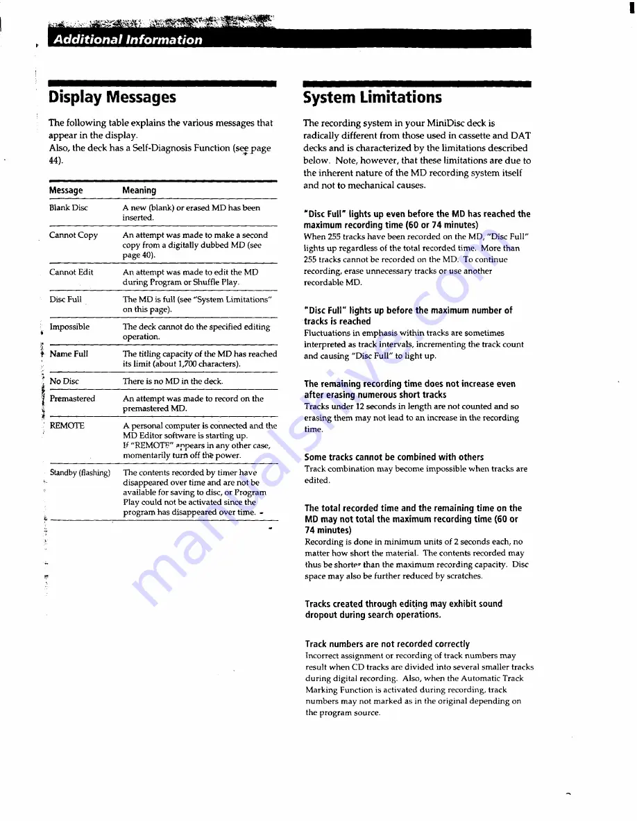 Sony MDS-PC1 Operating Instructions Manual Download Page 37