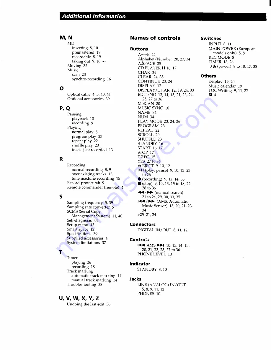 Sony MDS-PC1 Operating Instructions Manual Download Page 42