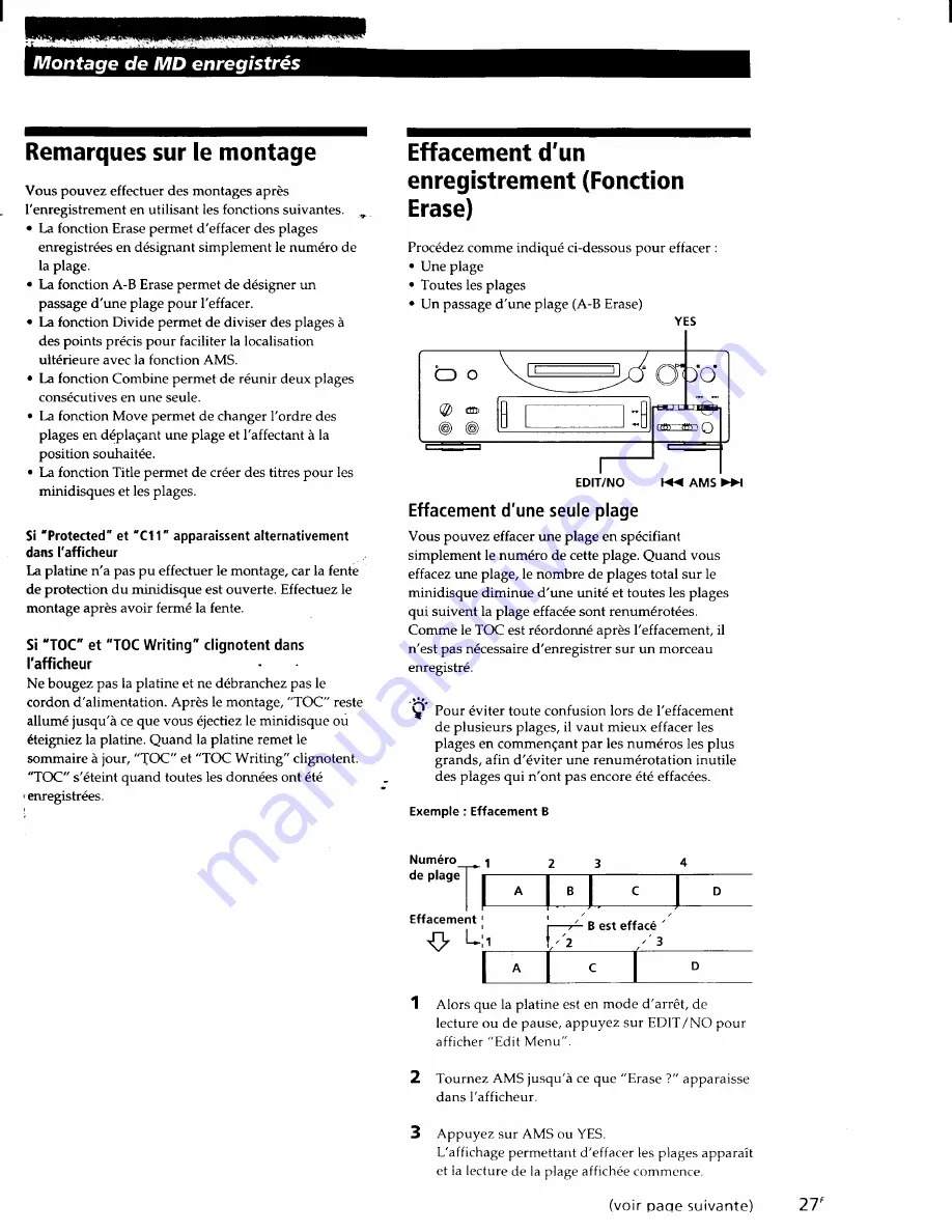 Sony MDS-PC1 Operating Instructions Manual Download Page 71