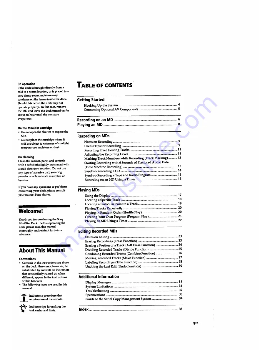 Sony MDS-S707 Manual Download Page 3