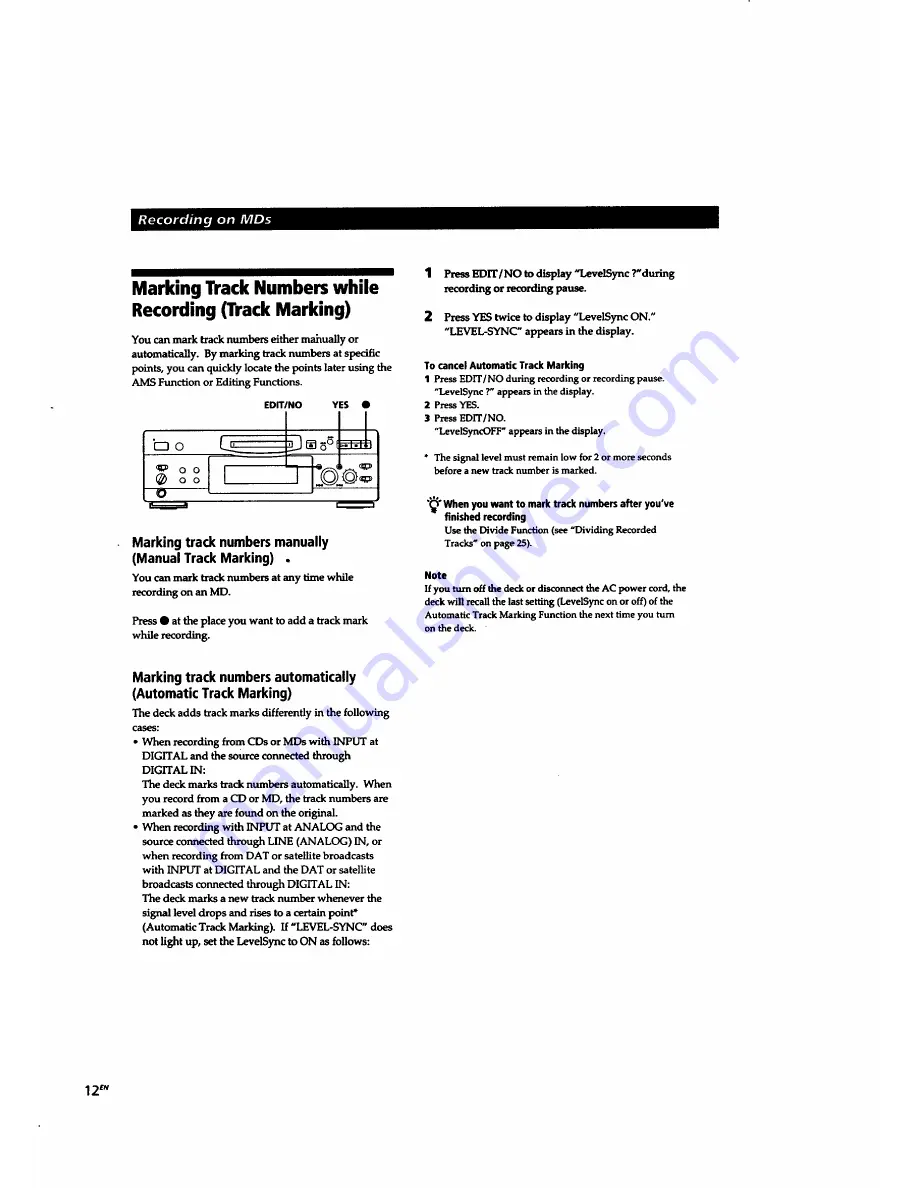 Sony MDS-S707 Manual Download Page 12