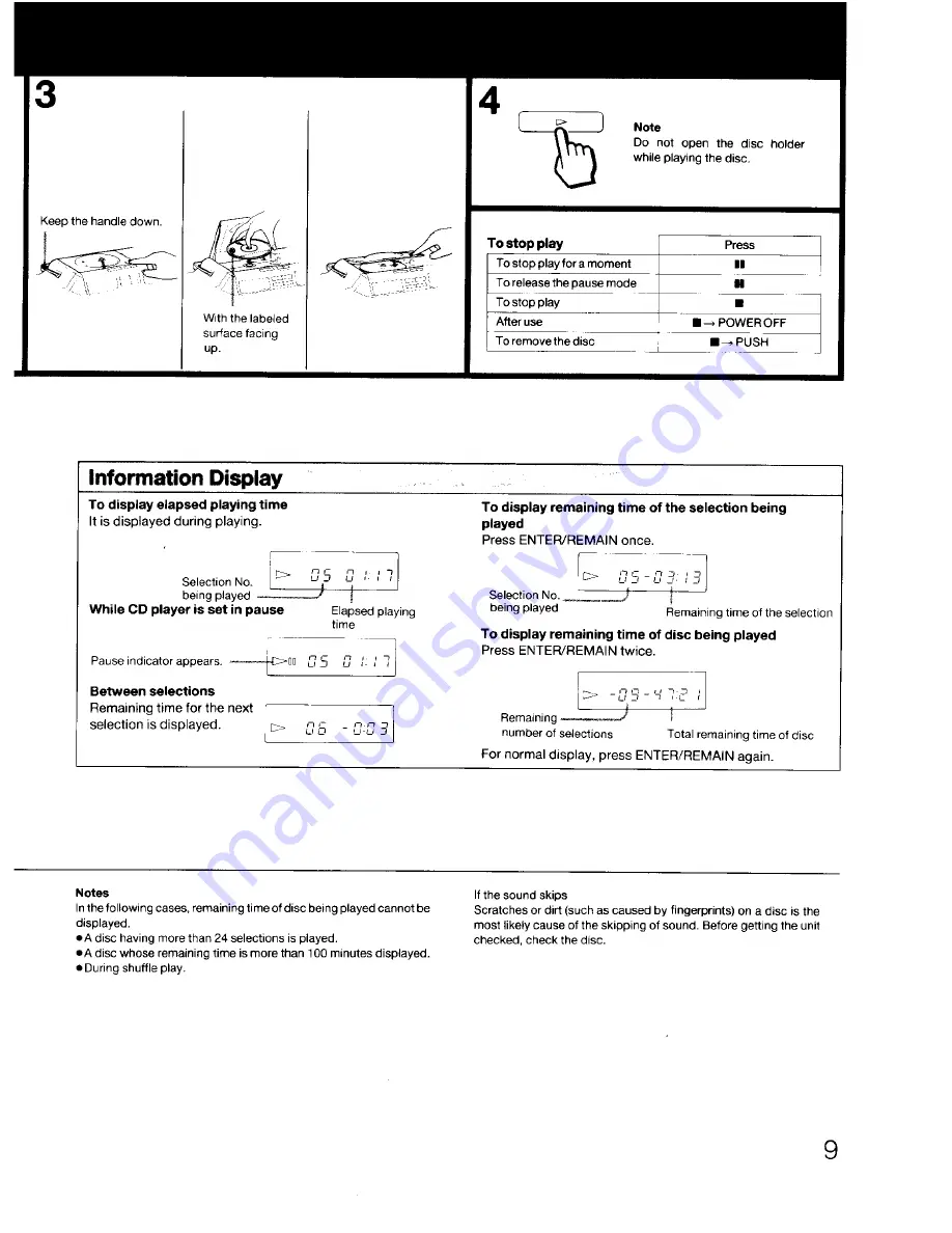 Sony MEGA BASS CFD-DW83 Operating Instructions Manual Download Page 9