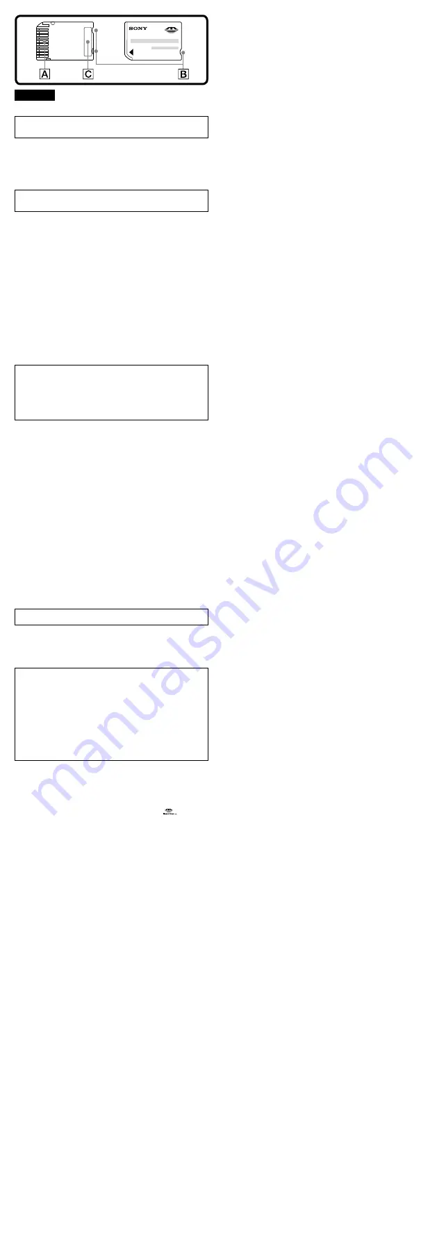 Sony Memory Stick PRO DUO MSX-M256S Operating Instructions Download Page 2