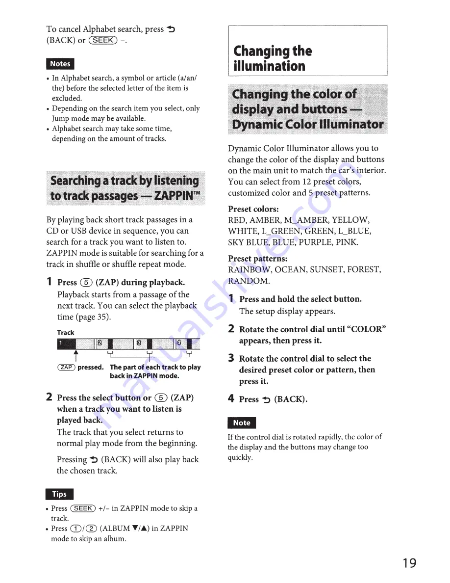 Sony MEX-BT4000P Operating Instructions Manual Download Page 19