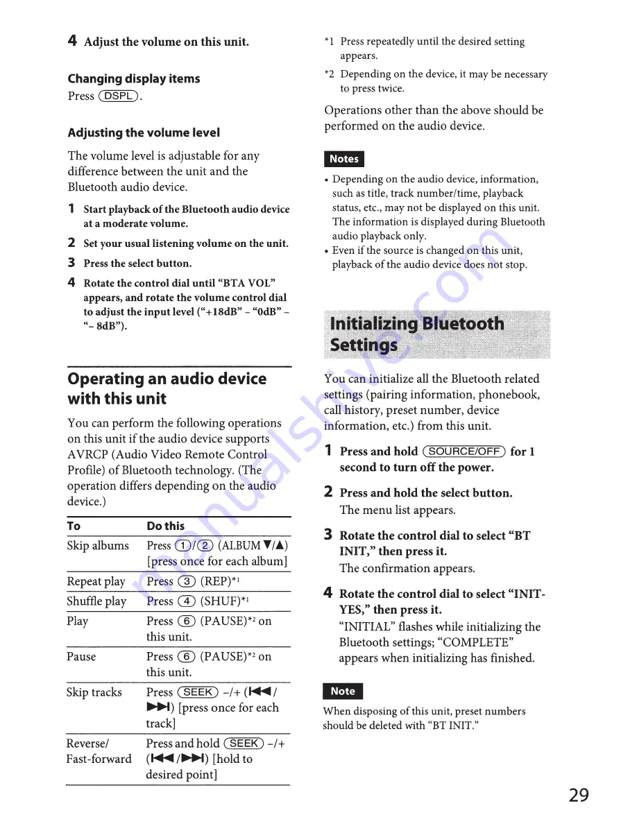 Sony MEX-BT4000P Operating Instructions Manual Download Page 29